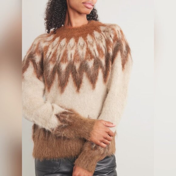 MARANT ÉTOILE Natania brushed Fair Isle intarsia-knit sweater - Picture 3 of 13